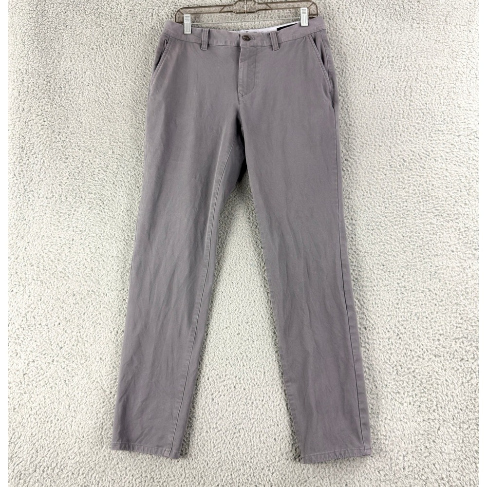 Bonobos Slim Taper Chino Pants Mens 30x30 Grey Stretch Washed Cotton Khaki